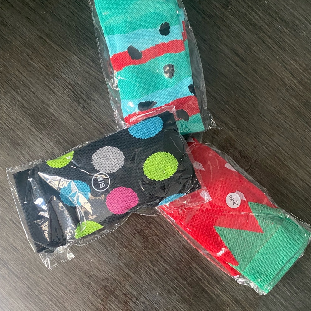 NWOT Compression Socks Colorful Patterned Knee High Set